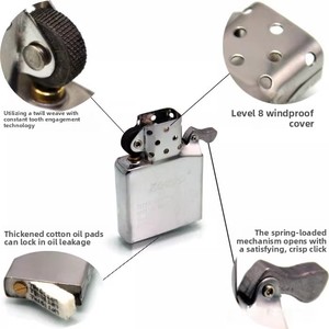 <span class=keywords><strong>Briquet</strong></span> à kérosène <span class=keywords><strong>ZORRO</strong></span> coupe-vent, surface lisse, coins carrés, <span class=keywords><strong>briquet</strong></span> à huile classique en métal, acier inoxydable, style américain - Product Image 4