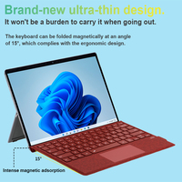 Clavier sans Fil Bluetooth Rétroéclairé avec Pavé Tactile, Compatible Surface Pro 4 5 Go 1, Nouveau, pour Voyages d'Affaires