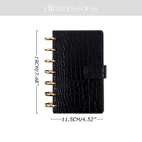 Yihe meilleure vente 7 couleurs disque lié A6 planificateur budgétaire en cuir de crocodile avec autocollants et enveloppe de trésorerie disponible