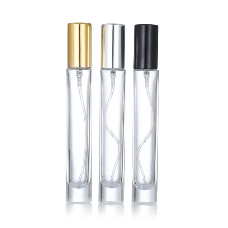 Botella de Spray de vidrio transparente de lujo vacía 3ml 5ml 8ml 10ml Botella de Perfume de muestra redonda portátil de viaje