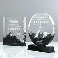 Trophée créatif en cristal de marbre, médaille en verre de haute qualité personnalisée, carte d'autorisation personnalisée, trophée commémoratif, lettrage de récompense