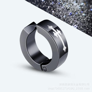 Pendientes de Clip de Aleación de Zinc con Patrón Animal, Anillo Circular, Joyería de Moda para Hombres y Mujeres, Sin Perforación - Product Image 4