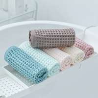 350GSM 100% Cotton 14*30inch Waffle Weave Face Towel Customized Print White Tea Towel Blank Kitchen Towels