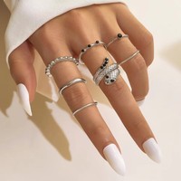Set Cincin Kawin Terbaru Berlapis Perak 18k Emas Alloy Claw Setting untuk Pasangan, Desain Geometris/Bunga Trendi untuk Wanita