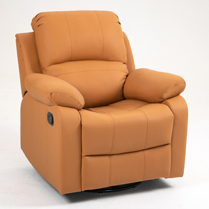 Singolo piccolo divano in pelle multifunzionale spazio a dondolo pigro reclinabile con elementi rotanti e per dormire per soggiorno - Product Image 6