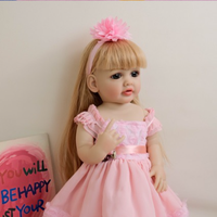 Poupée réaliste Betty de 22 pouces, entièrement recouverte, en robe rose, poupée fille imitation très réaliste
