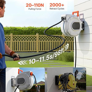 Promotion : Enrouleur de tuyau d'arrosage rétractable semi-automatique en caoutchouc, norme CNS, fixation murale pour jardin, animaux domestiques et lavage de voiture - Product Image 6