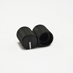 Çapı 10mm X12.7mm siyah topuzu alüminyum potansiyometre Pointer ses mikseri gitar etkisi pedalı kontrol kapağı topuzu için 18T mil - Product Image 1