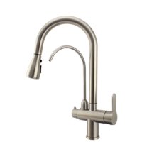 Robinet mélangeur 3 voies robinet de cuisine filtre Pull Out robinet d'eau potable 3 wegewasserhahn aus edelstahl