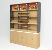 Anpassbares Holz-Lamellenwand-Displayregal Zigaretten-Ausstellungsschrank für Laden Bar Schrank Wohnmöbel