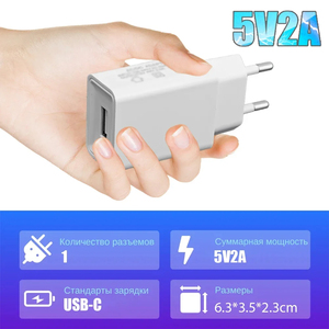 Adattatore di Alimentazione EU/US 5V 2A Ricarica Rapida <span class=keywords><strong>USB</strong></span> Tipo-C <span class=keywords><strong>Micro</strong></span> Caricabatterie per iPhone <span class=keywords><strong>Samsung</strong></span> Android Adattatori da Muro - Product Image 4