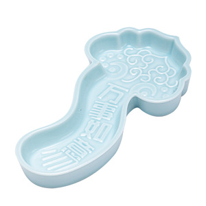 Plato de cerámica para té y aperitivos, forma irregular, plato de porcelana para postres, para ceremonia de té de bodas - Product Image 5