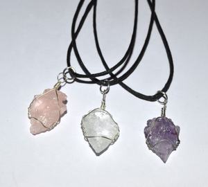 Precio al por mayor RAC Collar de puntas de flecha de ágata natural, Colgantes de puntas de flecha de cuarzo tallado, Joyería de piedras preciosas, Impermeable, Arte folclórico - Product Image 1