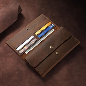 Portefeuille long en cuir Crazy Horse vintage AndoBag pour homme, pochette pour téléphone en cuir de vache véritable, sac à main simple 229 - Product Image 3