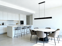 Lampe suspendue LED carrée ultra-mince moderne, linéaire, super fine, pour salle à manger, salle de réunion, chambre à coucher, 2914