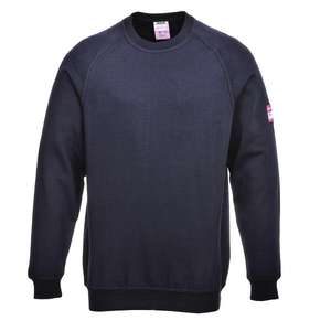 PORTWEST - FR12NARXS Sweat-shirt bleu marine à manches longues antistatique ignifuge-EAN 5036108243761 FLAME RESISTANT WORKWEAR - Product Image 1