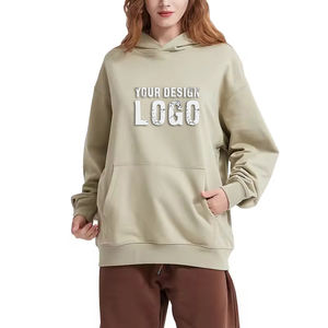 Sweat-shirts pour femmes à col rond, couleur unie, poids lourd 430g, personnalisables, MOQ faible, mode décontractée, épaules tombantes, amples - Product Image 3