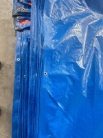 Bâche en PE de qualité économique en matériau recyclé, bleu argenté, pour l'agriculture et le camping
