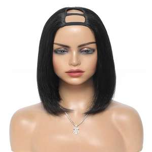 วิกผมบ๊อบสั้นตรงแบบ U Part <span class=keywords><strong>ผม</strong></span>แท้ 100% บราซิลเลียน เรมี่ สำหรับผู้หญิง ขายดี - Product Image 2