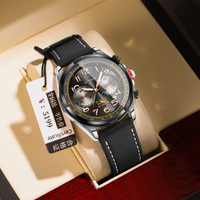 POEDAGAR Nouvelle Montre de Luxe pour Homme, Étanche, Lumineuse, avec Calendrier, Sportive, à Quartz, en Nylon et Cuir, Modèle 862