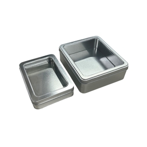 쿠키 포장을위한 맞춤형 인쇄와 식품 학년 직사각형 금속 주석 상자 창 뚜껑 주석 캔 - Product Image 3