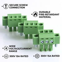 Adaptateur de bornier électrique en cuivre 3.50 3.81 5.00 5.08 7.50mm 12P Connecteurs droits pour circuits imprimés