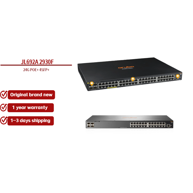 Original New 8G PoE+ 2SFP+ TAA Network Switch with 56 Gbps Switching Capacity JL692A 2930F