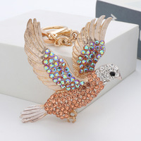 Porte-clés Pigeon Scintillant, Pendentif Mignon pour Sac à Main Femme, Porte-clés Animal en Strass de Cristal
