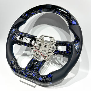 Volant en fibre de carbone forgée bleue pour <span class=keywords><strong>Mustang</strong></span>, unique avec LED pour <span class=keywords><strong>Ford</strong></span> <span class=keywords><strong>Mustang</strong></span> 2015 2018 2020 <span class=keywords><strong>2023</strong></span> avec cuir lisse - Product Image 4