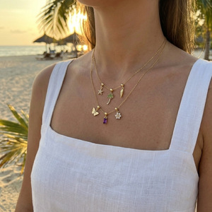 Nuevo Collar de Latón Chapado en Oro de 18k con Colgantes de Mariposa, Corazón y Estrella de Mar con Circonitas, un Collar Bonito y Moderno para Mujer - Product Image 3