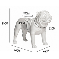 Mannequin de bouledogue anglais détachable grandeur nature, modèle de présentation pour vitrine de vêtements et harnais pour animaux de compagnie