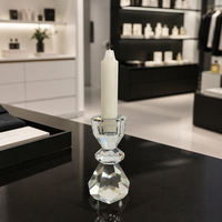 Support de bougie en cristal K9 de luxe fait main à facettes, haute clarté, décoration de table, ornement de Pâques pour la maison, marque Jingxiao