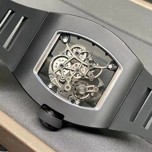 Montre mécanique automatique squelettée sportive décontractée en fibre de carbone noire 3502, classique et tendance, pour hommes, best-seller - Product Image 5