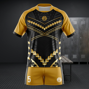 Maillot de rugby vintage personnalisé pour équipe, respirant, en polyester, avec logo imprimé par sublimation sur le devant, manches courtes, haute qualité, ensembles pour adultes - Product Image 3