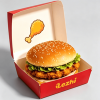 Boîte à frites en papier écologique jetable, emballage alimentaire personnalisé, boîtes à ailes de poulet, boîtes à hamburgers, boîte à emporter pour la restauration rapide