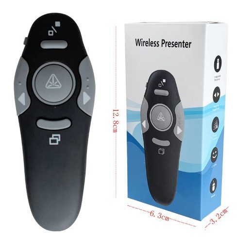 2.4G Wireless USB Presenter AAA Battery 4-Button 100m Range Powerpoint PPT Remote Clicker Laser Pointer Teaching Speech