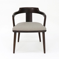 Nouvelle chaise de salle à manger en bois massif de style chinois, avec accoudoirs en bois et assise rembourrée en tissu, pour la maison, l'hôtel et le restaurant