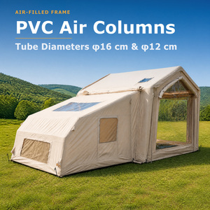 Tente de glamping familiale gonflable 2 chambres avec véranda 320x280x230cm en polycoton mélangé pour le camping en plein air - Product Image 1