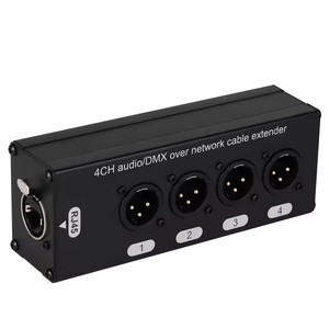 RJ45 To 4 XLR + 6.35 <strong>Audio</strong>/DMX Adapter Box Network Signal Extension Spliter <strong>Converter</strong> Compound Socket Mount Jack Plug Connector