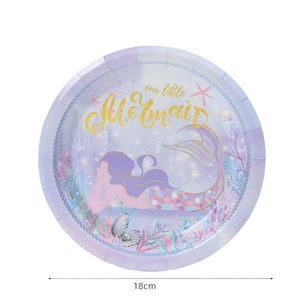 ชุดอุปกรณ์ตกแต่งงานวันเกิดสีม่วงแบบใช้แล้วทิ้งสำหรับเด็ก พร้อมจาน แก้ว กระดาษเช็ดปาก ขายส่ง - Product Image 3