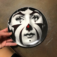 Assiette murale Milan de 8 pouces de style européen, artisanat en céramique, assiette décorative pour la maison, visage humain, assiette d'art pour hôtel