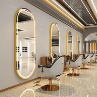 Miroir LED mural pleine longueur, cadre ovale en alliage d'aluminium, miroir de dressing pleine longueur pour chambre, salon, hôtel