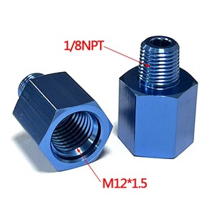 Adaptador de Rosca Hembra M121.5 a Macho 1/8NPT, Aluminio Anodizado Azul, Conexión de Conversión para Manómetro de Combustible/Aceite para Motores de Automóviles - Product Image 1