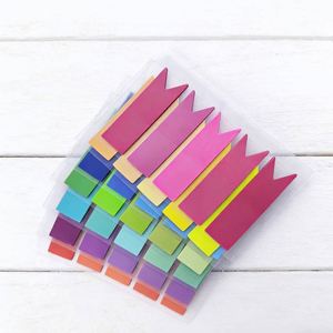 <b>Cute</b> 100sheets Flag-Shaped Sticky Note Tabs Assorted Colors Removable Adhesive Page Markers <b>Notebook</b> Office School Organization - Product Image 4