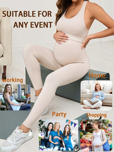 FLW Leggings de soutien-gorge sans coutures pour femmes, ensemble 2 pièces, ensemble de maternité, entraînement, yoga, tenue décontractée - Product Image 6