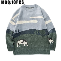 Sudadera de punto de cuello redondo de gran tamaño Anime suéter suéteres Unisex Jumper Custom Jersey Knit Jumper Custom