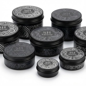 Vente en gros de boîtes en aluminium vides noires mates de 50 g pour la cire à cheveux - Product Image 2