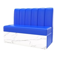 Ensemble table et chaises de restaurant en forme de L, style moderne et luxueux, revêtement en PU, structure en bois, 2 places, usage commercial.