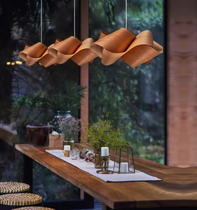 Lustre en bois de couleur personnalisée pour restaurants, E27, longue chaîne, verre <span class=keywords><strong>suspendu</strong></span>, luminaires suspendus modernes pour hall d'hôtel - Product Image 5