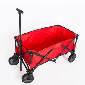 KINDE – tissu en polyester 600D, chariot de wagon rouge, roues de brouette, chariot de vidage, chariot de wagon, grandes roues